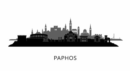 Obraz premium Paphos Skyline with Cyprus, Silhouette, and Cityscape.