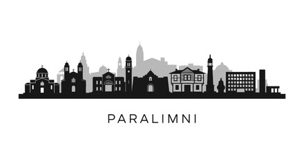 Fototapeta premium Paralimni Cyprus Cityscape Silhouette Vector.