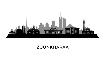 Naklejka premium ZNKHARAA skyline silhouette Vector.