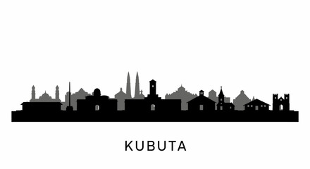 Fototapeta premium Kubuta City Skyline Silhouette Landmarks.