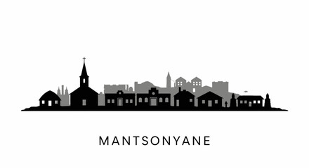 Fototapeta premium Mantsonyane Lesotho Skyline Silhouette. (1)