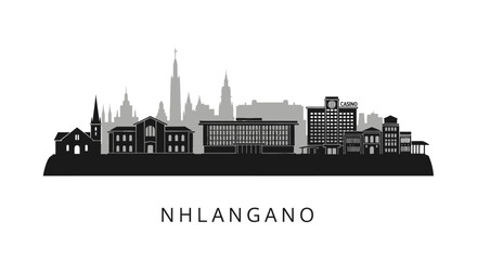 Obraz premium Nhlangano Skyline Cityscape Vector.