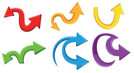 Colorful arrow design for direction concepts in flat vector illustration