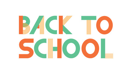 Back to School lettering. Pop color mix font word vector element. for greeting, social media post, poster, banner
