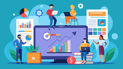 Flat Vector Business Analytics and Data Visualization Concepts