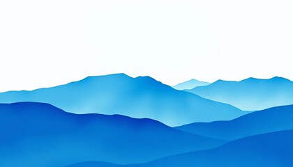 Gradient blue mountain watercolor landscape, minimal grunge texture, abstract art,  aesthetic, blue