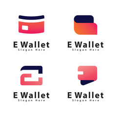 E wallet logo symbol vector design template
