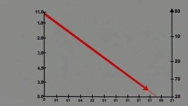 Red arrow moving downward on cartesian plane