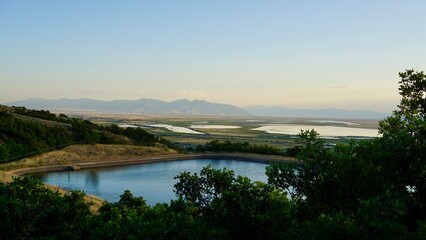 sunset over the river