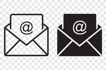 E-mail icon, mail icon set, envelope icon, Gmail. envelope mail icon. Mail icon button sign.