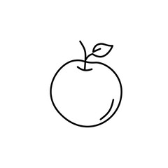 Simple Outline Style Apple Fruit Food Single Line Illustration