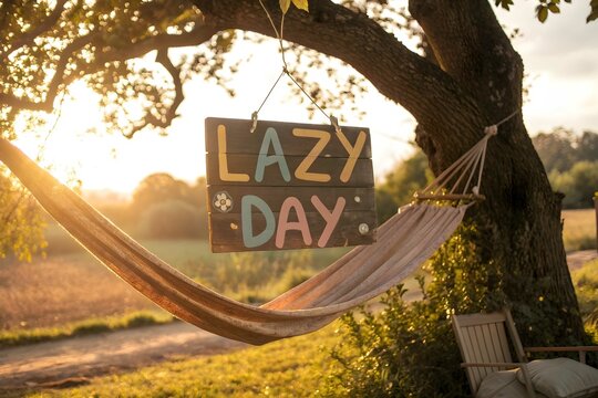 Hammock relaxation in nature for a perfect lazy day
