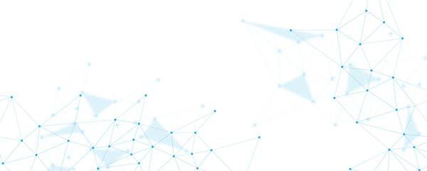 Abstract white blue digital technology futuristic communication high tech concept background. Technology dots lines connect network background.	
