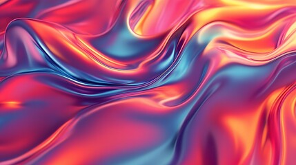Naklejka premium Abstract Fluid Swirls of Vibrant Pink Orange and Blue Hues