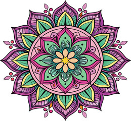 Colorful mandala design for meditation and art