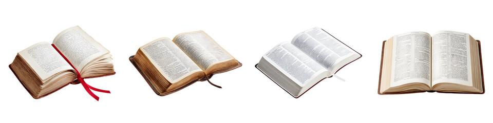 Old and New Open Bibles - Religious and Historical Texts Set