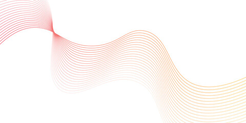 Curve shape flow vector abstract background in red and yellow gradient, motion art,