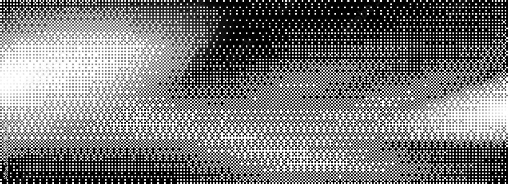 Poster pixel art gradient background for retro game design - black to white halftone transition with dotted