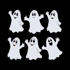 halloween ghosts vector