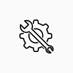 repair icon set tool wrench spanner gear