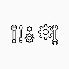 repair icon set tool wrench spanner gear