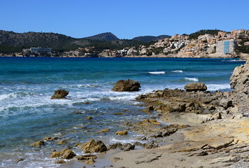 Mediterranean Coast in the Town Peguera on the Island Mallorca
