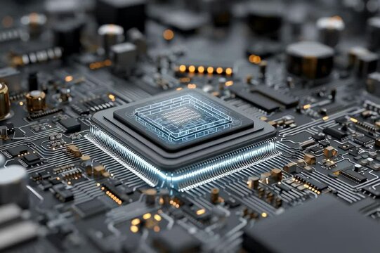 Computer chip processor technology motherboard circuit board electronics microchip cpu tech