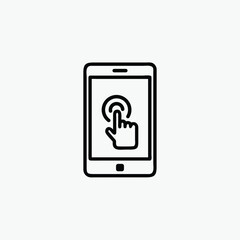 Touchscreen icon isolated on clean background. Application icon. Vector.	
