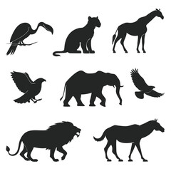 Wild Animal Silhouettes Vector Collection