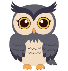 Cute cartoon owl in Halloween theme, perfect for decorations, party graphics
