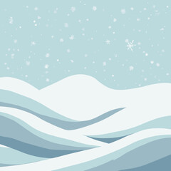 Winter Snow Mountain Landscape Illustrations in Minimalist and Gradient Style