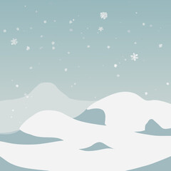 Winter Snow Mountain Landscape Illustrations in Minimalist and Gradient Style