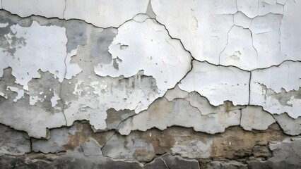 Obraz premium Severely Cracked and Peeling Wall Surface - Abstract Grunge Texture Background