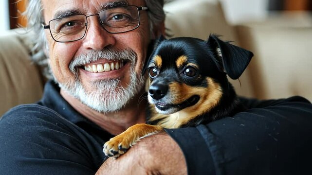 Senior man with dog