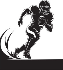 American Football Player Silhouette Vector


