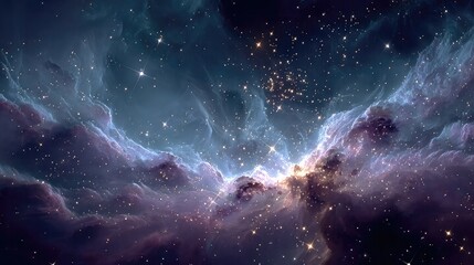 Fototapeta premium Celestial magic and the stars glowing with cosmic brilliance, mystical constellations influencing enchanted forces, fantasy realms shaped by the divine energy of heavenly bodies.