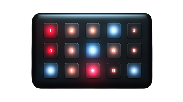 A digital keypad with blinking