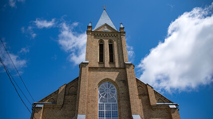 Fototapeta premium Church of the Assumption of the Blessed Virgin Mary in the village of Krasnoe, Minsk , Belarus