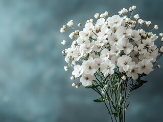 A bouquet of pure white flowers exuding innocence and holiness