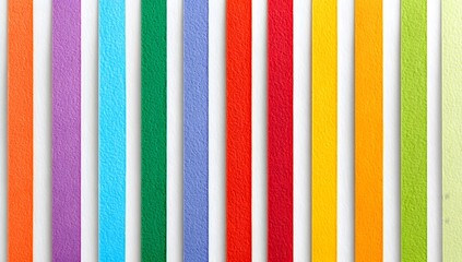 Colorful paper strips aligned on white background