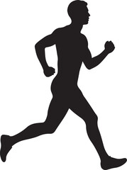 Runner silhouette, running man silhouette vector