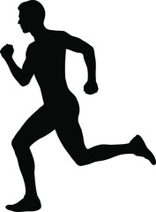 Runner silhouette, running man silhouette vector