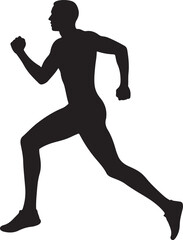 Runner silhouette, running man silhouette vector