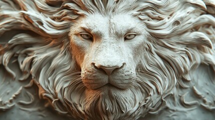 Majestic Lion Sculpture: A Symbol of Strength and Artistic Detail