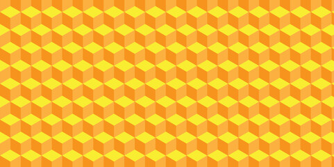 Minimal abstract dark orange background from cubes vector art. Geometric tiles and mosaic creative stylish seamless pattern block cube background. minimal hexagon Cubes mosaic shape vector design	
