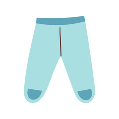 Baby pants. Infant clothes and pajamas . Cartoon illustration in flat style .Kawaii cartoon illustration isolate on white .