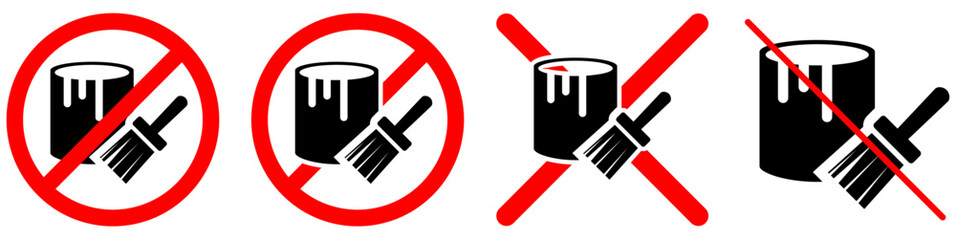 No paint job sign vector, a clear symbol for prohibited painting or freshly painted areas. Ideal for warning signs, maintenance alerts, and restricted access zones.