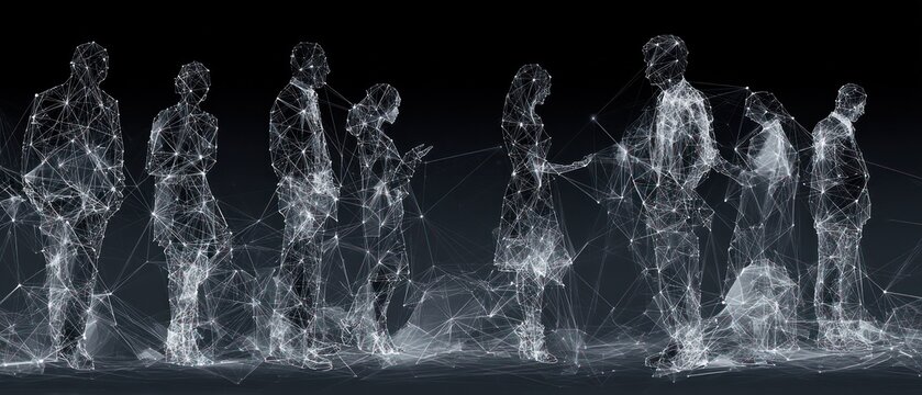 Abstract interconnected people figures