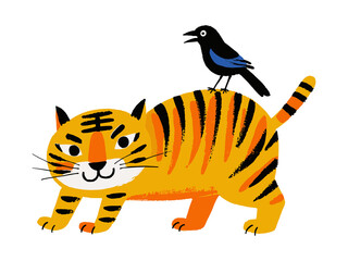 Traditional Korean Folk Painting, Hojakdo, Tiger and Magpie, Minhwa, Korean Cultural Art