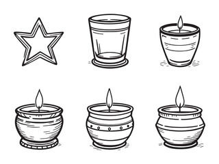 minimalist style vector drawing of votive candle holders